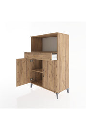 Hyperion Dolap 2 Raflı Tek Çekmeceli 2 Kapaklı 88x44x134 Çam-Çam
