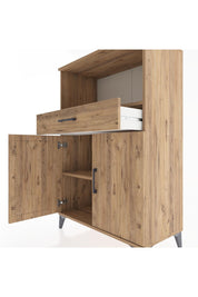 Hyperion Dolap 2 Raflı Tek Çekmeceli 2 Kapaklı 88x44x134 Çam-Çam