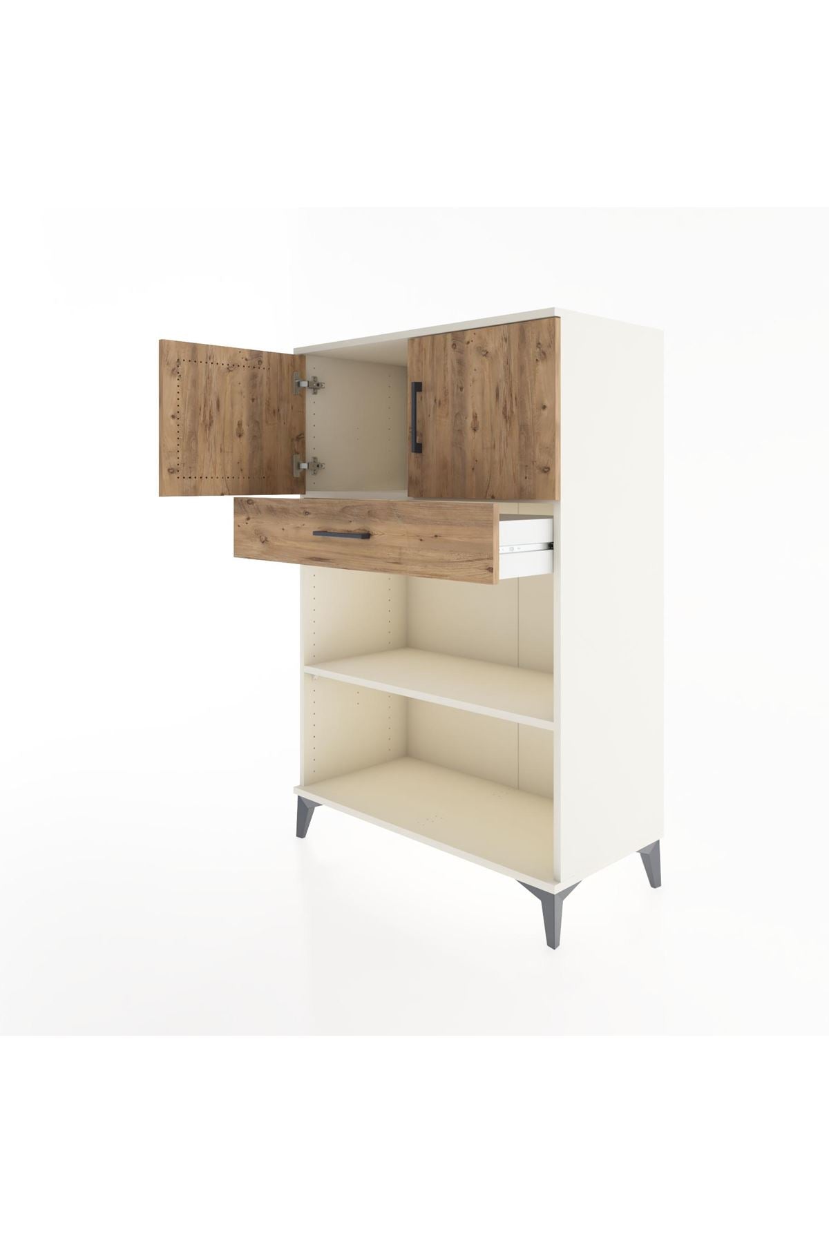 Hyperion Dolap 2 Raflı Tek Çekmeceli 2 Kapaklı 88x44x134 Aytaşı-Çam