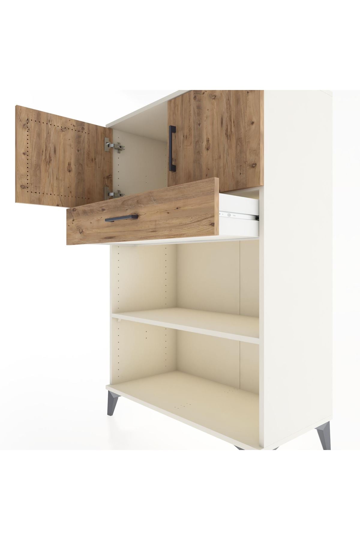 Hyperion Dolap 2 Raflı Tek Çekmeceli 2 Kapaklı 88x44x134 Aytaşı-Çam