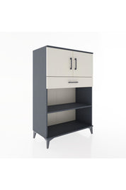 Hyperion Dolap 2 Raflı Tek Çekmeceli 2 Kapaklı 88x44x134 Antrasit-Aytaşı