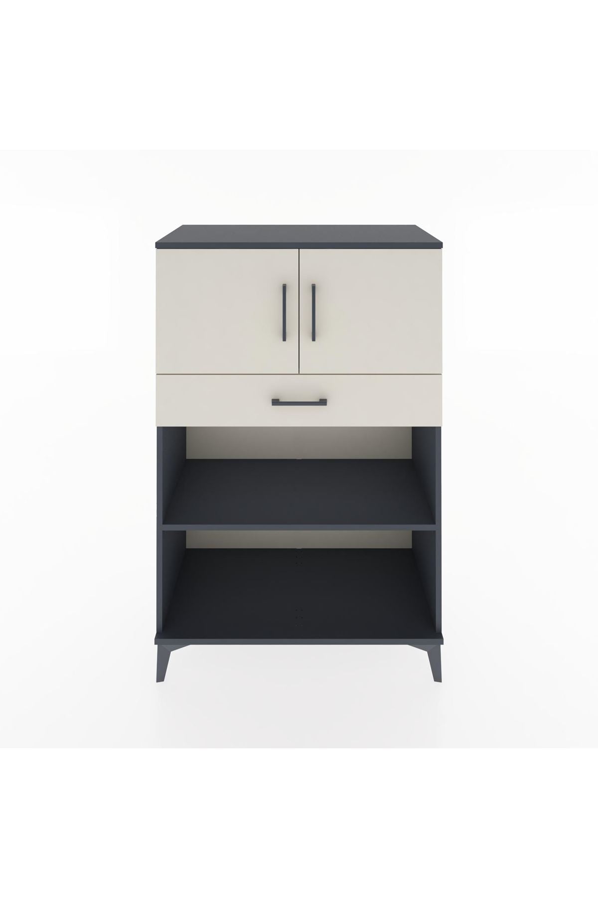 Hyperion Dolap 2 Raflı Tek Çekmeceli 2 Kapaklı 88x44x134 Antrasit-Aytaşı