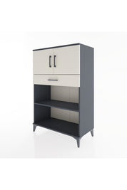 Hyperion Dolap 2 Raflı Tek Çekmeceli 2 Kapaklı 88x44x134 Antrasit-Aytaşı