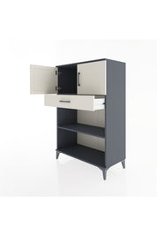 Hyperion Dolap 2 Raflı Tek Çekmeceli 2 Kapaklı 88x44x134 Antrasit-Aytaşı
