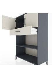 Hyperion Dolap 2 Raflı Tek Çekmeceli 2 Kapaklı 88x44x134 Antrasit-Aytaşı