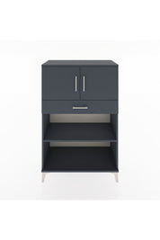 Hyperion Dolap 2 Raflı Tek Çekmeceli 2 Kapaklı 88x44x134 Antrasit-Antrasit