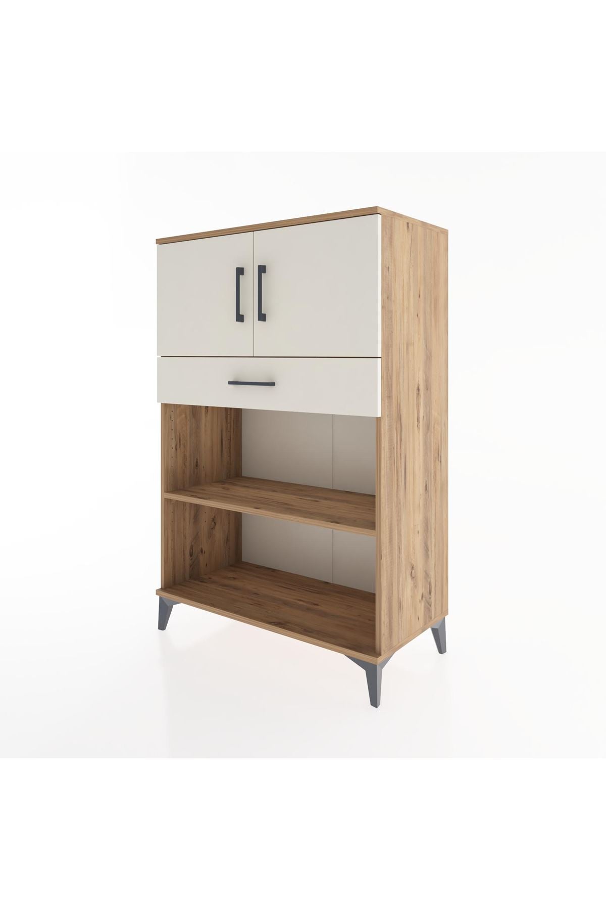 Hyperion Dolap 2 Raflı Tek Çekmeceli 2 Kapaklı 88x44x134 Çam-Aytaşı