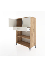 Hyperion Dolap 2 Raflı Tek Çekmeceli 2 Kapaklı 88x44x134 Çam-Aytaşı