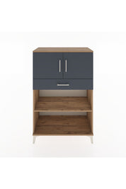 Hyperion Dolap 2 Raflı Tek Çekmeceli 2 Kapaklı 88x44x134 Çam-Antrasit