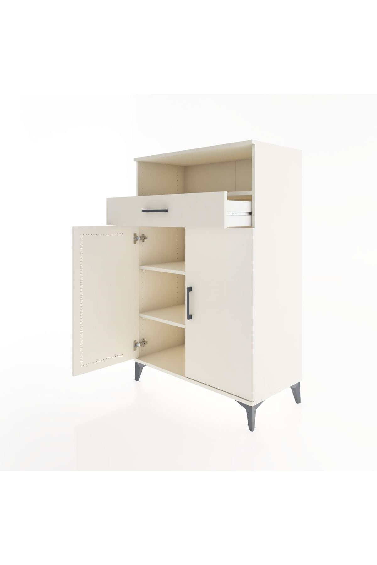 Hyperion Dolap 3 Raflı Tek Çekmeceli 2 Kapaklı 88x44x134 Aytaşı-Aytaşı