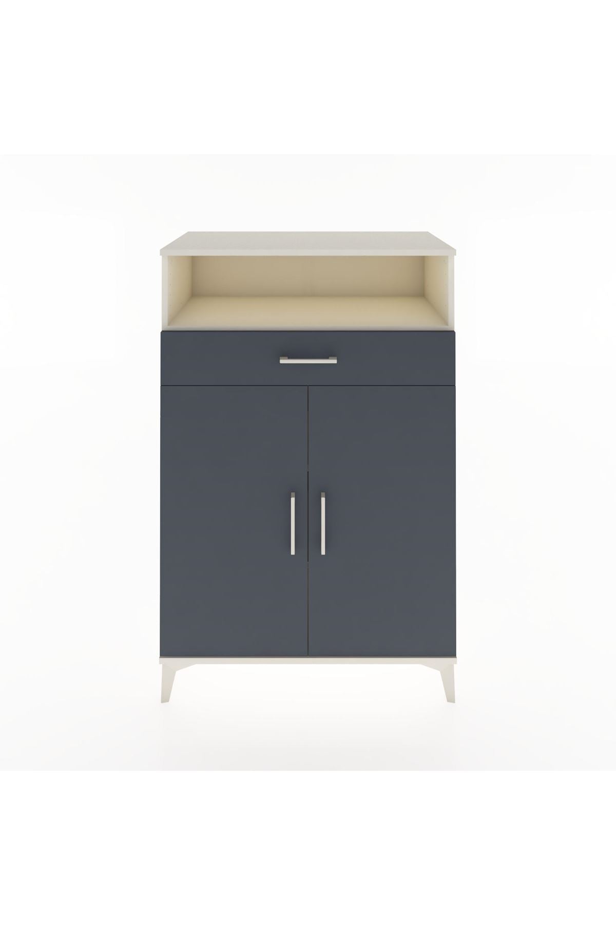 Hyperion Dolap 3 Raflı Tek Çekmeceli 2 Kapaklı 88x44x134 Aytaşı-Antrasit