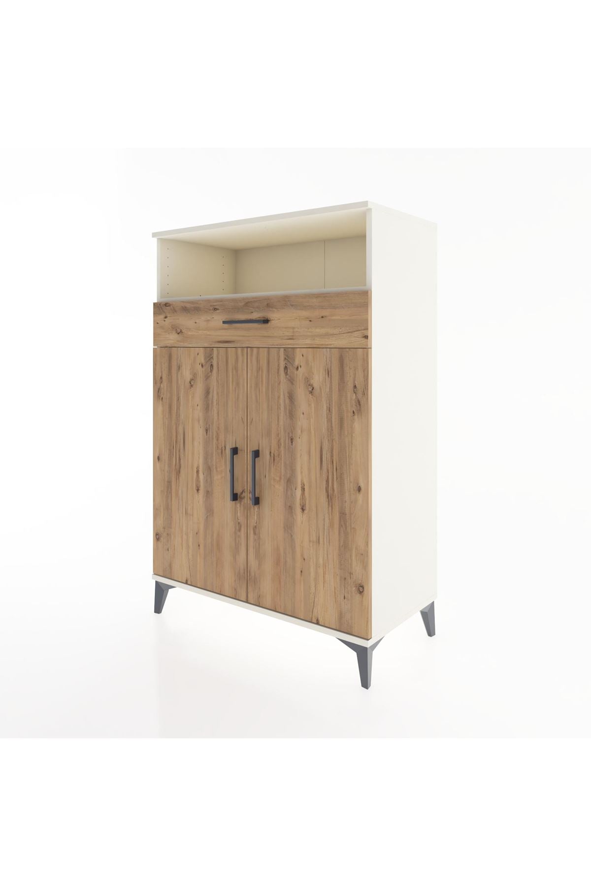 Hyperion Dolap 3 Raflı Tek Çekmeceli 2 Kapaklı 88x44x134 Aytaşı-Çam