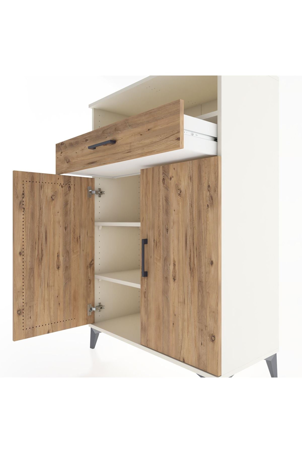 Hyperion Dolap 3 Raflı Tek Çekmeceli 2 Kapaklı 88x44x134 Aytaşı-Çam