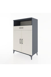 Hyperion Dolap 3 Raflı Tek Çekmeceli 2 Kapaklı 88x44x134 Antrasit-Aytaşı