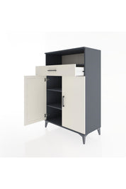 Hyperion Dolap 3 Raflı Tek Çekmeceli 2 Kapaklı 88x44x134 Antrasit-Aytaşı