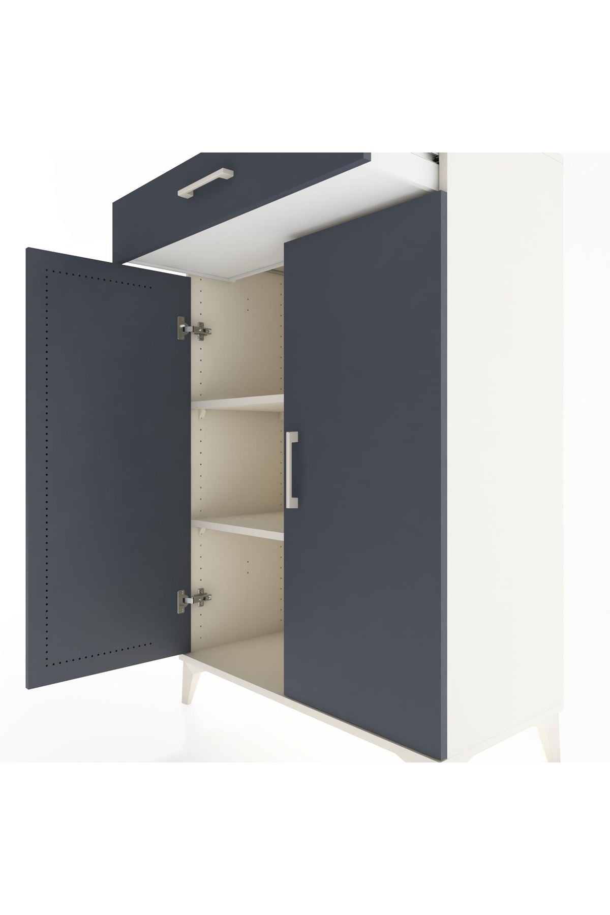 Hyperion Dolap 2 Raflı Tek Çekmeceli 2 Kapaklı 88x44x134 Aytaşı-Antrasit