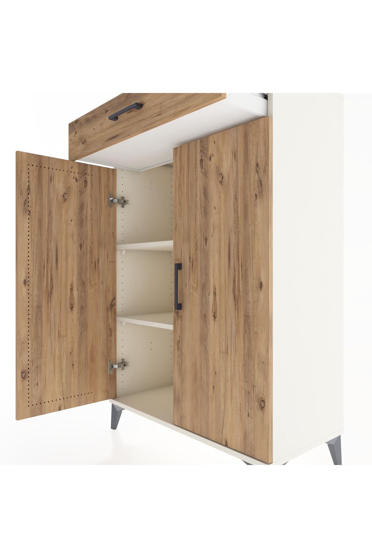 Hyperion Dolap 2 Raflı Tek Çekmeceli 2 Kapaklı 88x44x134 Aytaşı-Çam