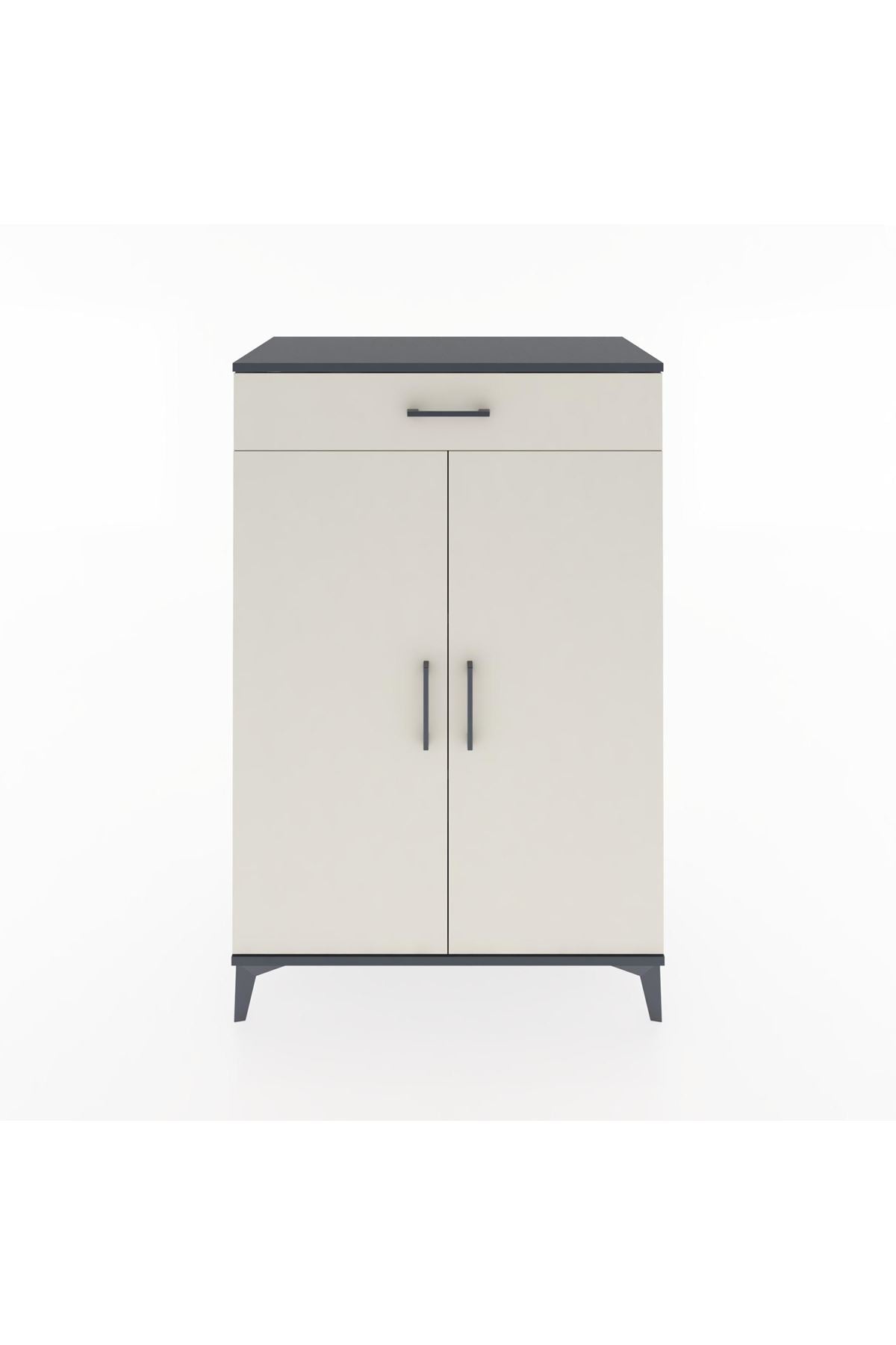 Hyperion Dolap 2 Raflı Tek Çekmeceli 2 Kapaklı 88x44x134 Antrasit-Aytaşı
