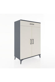 Hyperion Dolap 2 Raflı Tek Çekmeceli 2 Kapaklı 88x44x134 Antrasit-Aytaşı