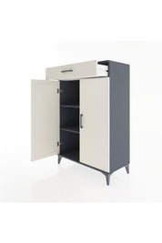 Hyperion Dolap 2 Raflı Tek Çekmeceli 2 Kapaklı 88x44x134 Antrasit-Aytaşı