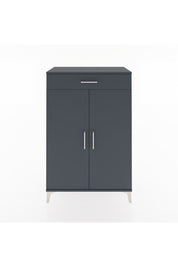 Hyperion Dolap 2 Raflı Tek Çekmeceli 2 Kapaklı 88x44x134 Antrasit-Antrasit