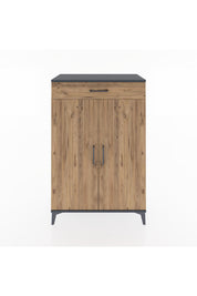 Hyperion Dolap 2 Raflı Tek Çekmeceli 2 Kapaklı 88x44x134 Antrasit-Çam