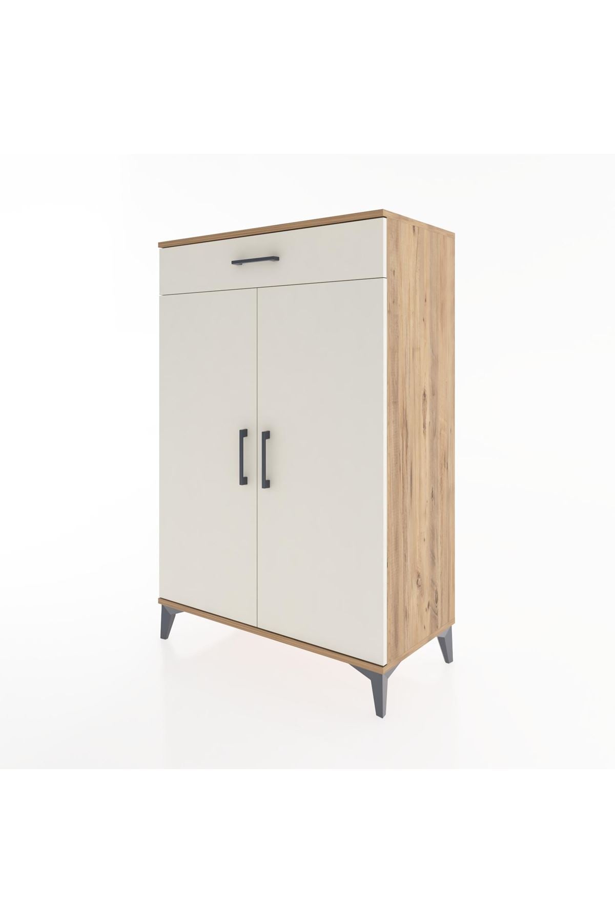 Hyperion Dolap 2 Raflı Tek Çekmeceli 2 Kapaklı 88x44x134 Çam-Aytaşı