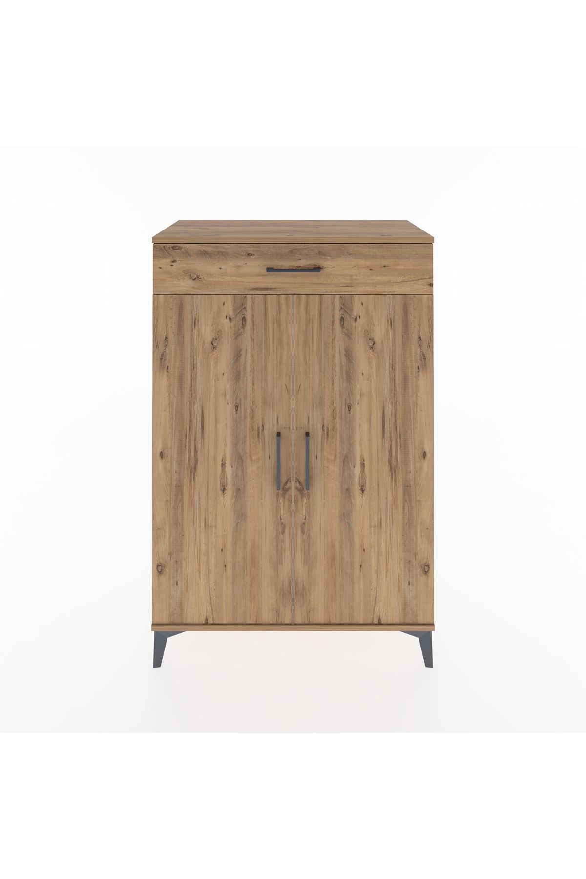 Hyperion Dolap 2 Raflı Tek Çekmeceli 2 Kapaklı 88x44x134 Çam-Çam