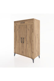 Hyperion Dolap 2 Raflı Tek Çekmeceli 2 Kapaklı 88x44x134 Çam-Çam