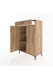 Hyperion Dolap 2 Raflı Tek Çekmeceli 2 Kapaklı 88x44x134 Çam-Çam