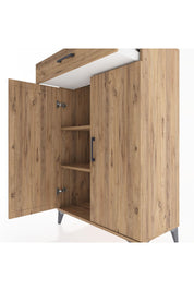 Hyperion Dolap 2 Raflı Tek Çekmeceli 2 Kapaklı 88x44x134 Çam-Çam