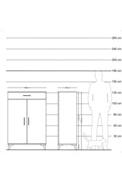 Hyperion Dolap 2 Raflı Tek Çekmeceli 2 Kapaklı 88x44x134 Çam-Çam