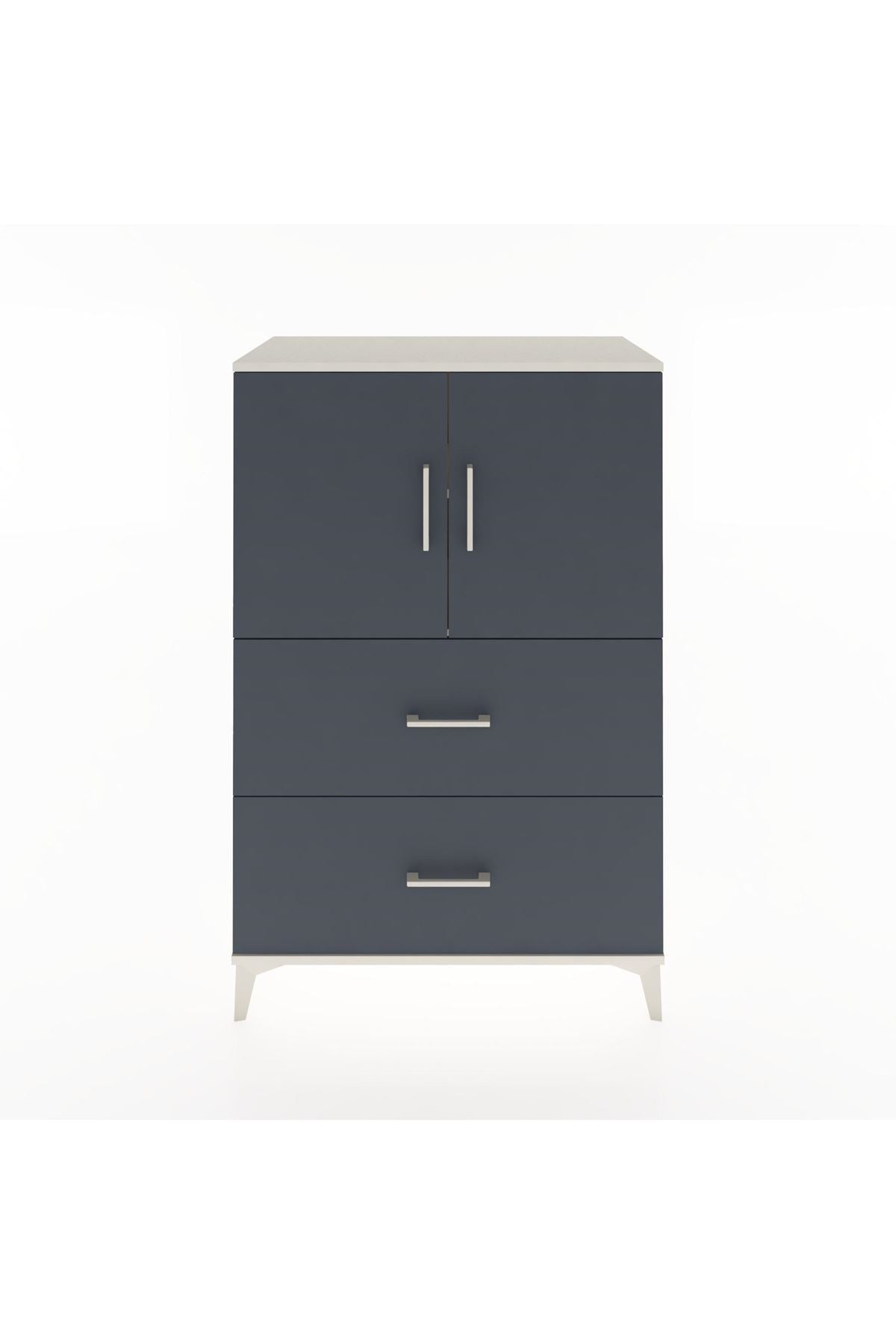 Hyperion Dolap 2 Raflı 2 Çekmeceli 2 Kapaklı 88x44x134 Aytaşı-Antrasit