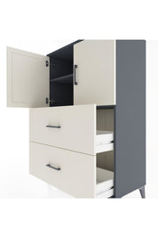 Hyperion Dolap 2 Raflı 2 Çekmeceli 2 Kapaklı 88x44x134 Antrasit-Aytaşı