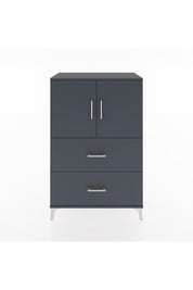 Hyperion Dolap 2 Raflı 2 Çekmeceli 2 Kapaklı 88x44x134 Antrasit-Antrasit