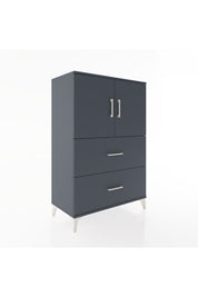Hyperion Dolap 2 Raflı 2 Çekmeceli 2 Kapaklı 88x44x134 Antrasit-Antrasit