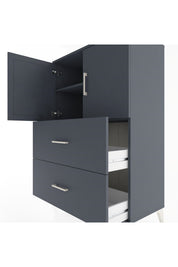 Hyperion Dolap 2 Raflı 2 Çekmeceli 2 Kapaklı 88x44x134 Antrasit-Antrasit