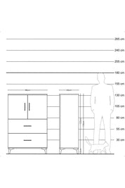 Hyperion Dolap 2 Raflı 2 Çekmeceli 2 Kapaklı 88x44x134 Antrasit-Antrasit