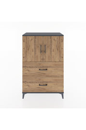 Hyperion Dolap 2 Raflı 2 Çekmeceli 2 Kapaklı 88x44x134 Antrasit-Çam