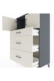 Hyperion Dolap Tek Raflı 3 Çekmeceli 2 Kapaklı 88x44x134 Antrasit-Aytaşı