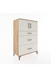 Hyperion Dolap Tek Raflı 3 Çekmeceli 2 Kapaklı 88x44x134 Çam-Aytaşı