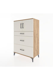 Hyperion Dolap Tek Raflı 3 Çekmeceli 2 Kapaklı 88x44x134 Çam-Aytaşı