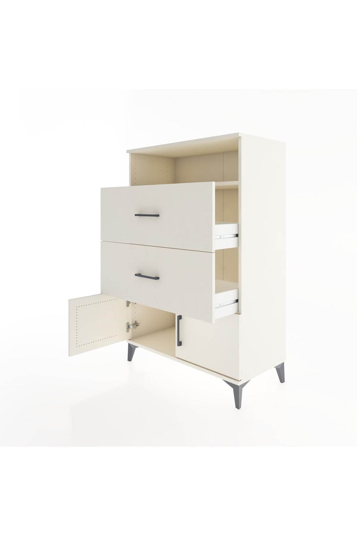 Hyperion Dolap Tek Raflı 2 Çekmeceli 2 Kapaklı 88x44x134 Aytaşı-Aytaşı