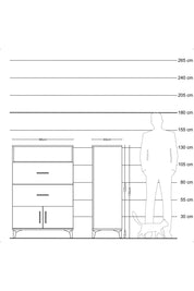 Hyperion Dolap Tek Raflı 2 Çekmeceli 2 Kapaklı 88x44x134 Aytaşı-Aytaşı