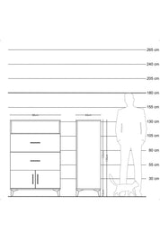 Hyperion Dolap Tek Raflı 2 Çekmeceli 2 Kapaklı 88x44x134 - S51M087V4B