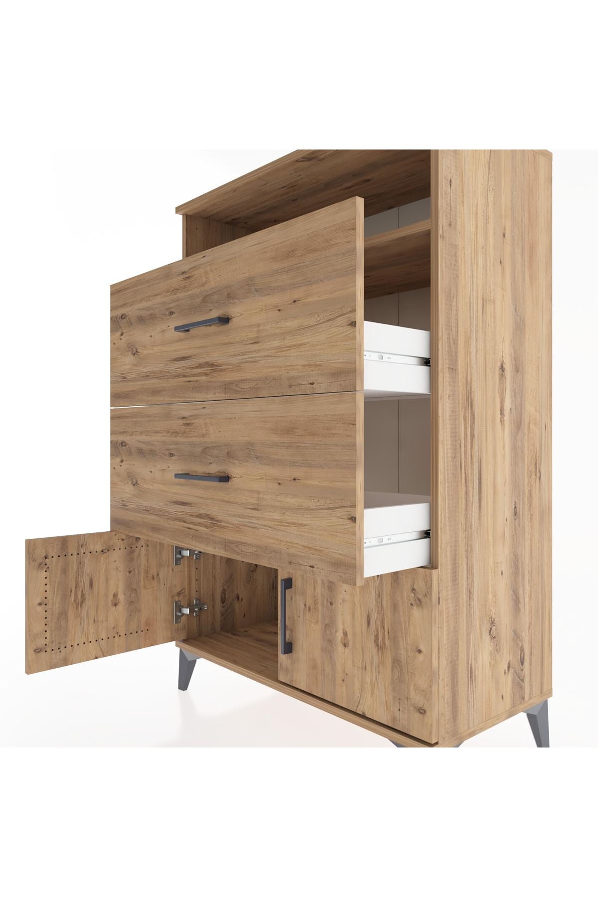 Hyperion Dolap Tek Raflı 2 Çekmeceli 2 Kapaklı 88x44x134 - S51M087V9B