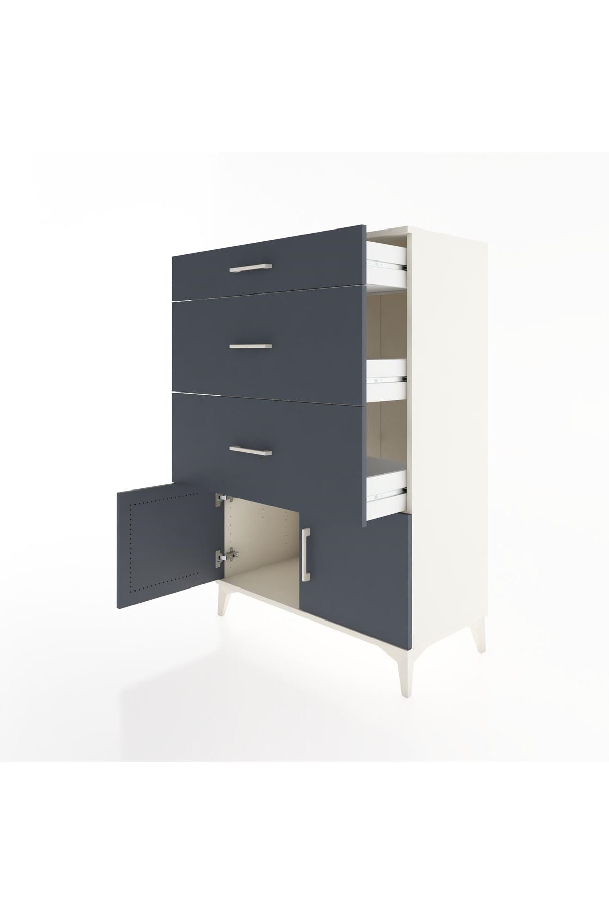 Hyperion Dolap 3 Çekmeceli 2 Kapaklı 88x44x134 Aytaşı-Antrasit