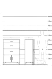 Hyperion Dolap 3 Çekmeceli 2 Kapaklı 88x44x134 Aytaşı-Antrasit