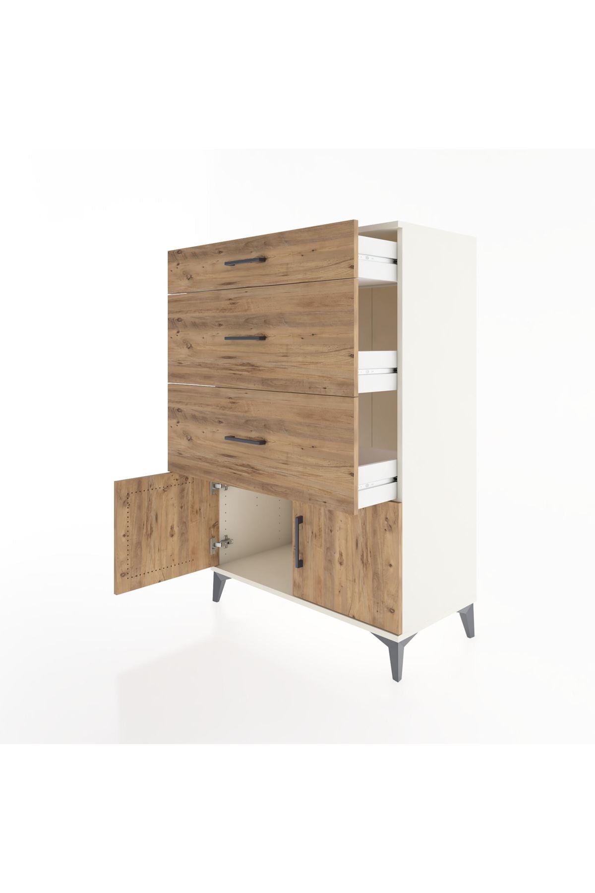 Hyperion Dolap 3 Çekmeceli 2 Kapaklı 88x44x134 Aytaşı-Çam