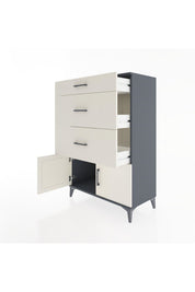 Hyperion Dolap 3 Çekmeceli 2 Kapaklı 88x44x134 Antrasit-Aytaşı